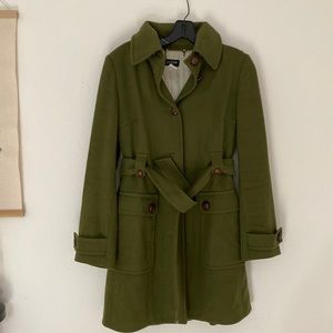 Vintage J.Crew Olive Green Hooded Peacoat